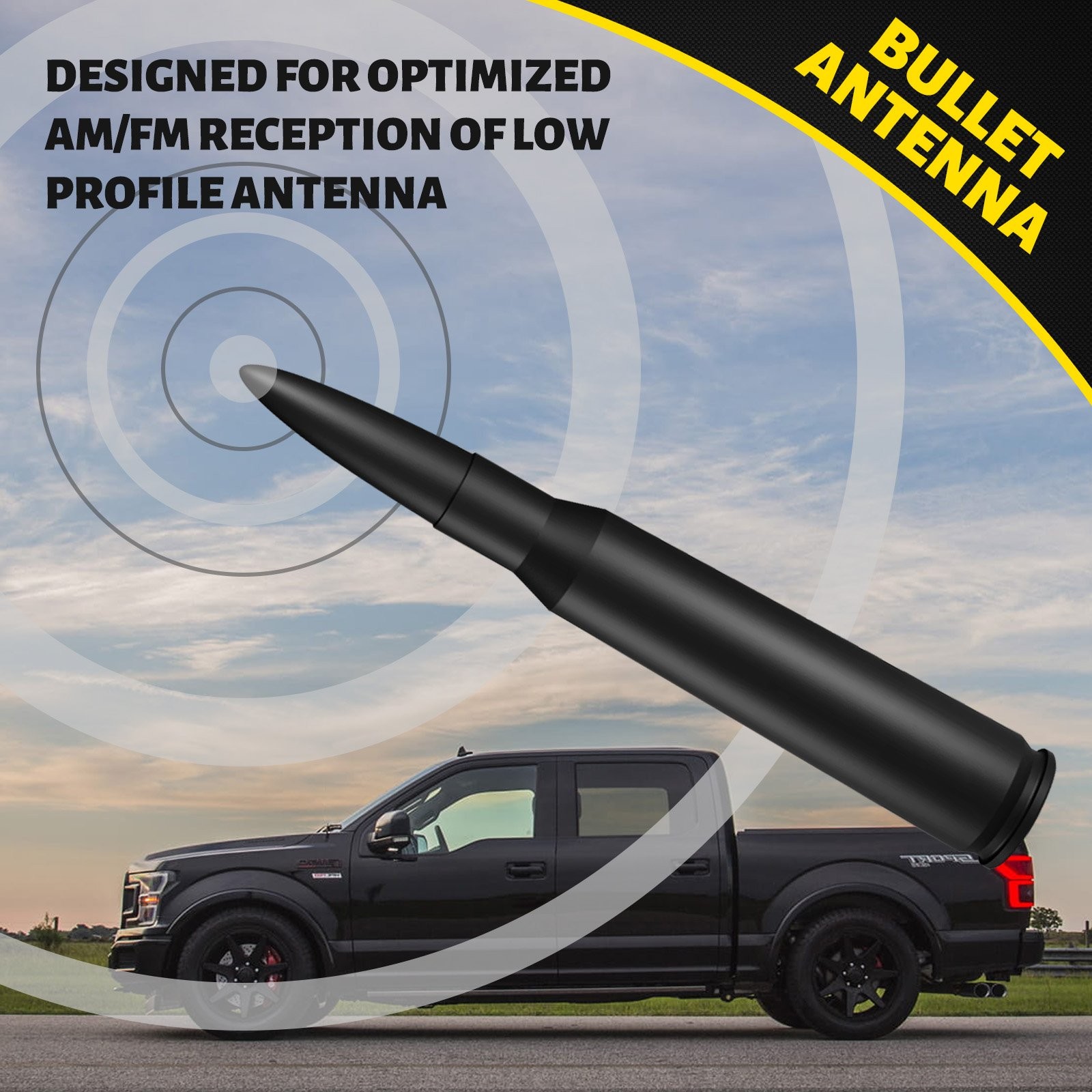 5.3Inch Car Short Bullet Antenna Aluminum Radio Aerial FM For Ford Accessories