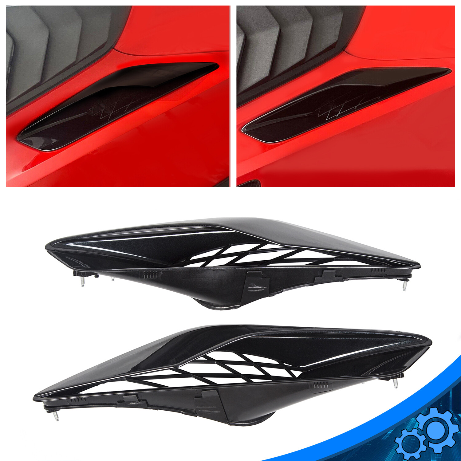 Rear Quarter Panel Scoops Carbon Flash For 14-19 Corvette FOR 23440003 23440004