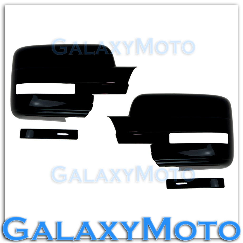 09-14 Ford F150 Truck Gloss Shiny Black Mirror w/ Turn Light Signal Full Cover