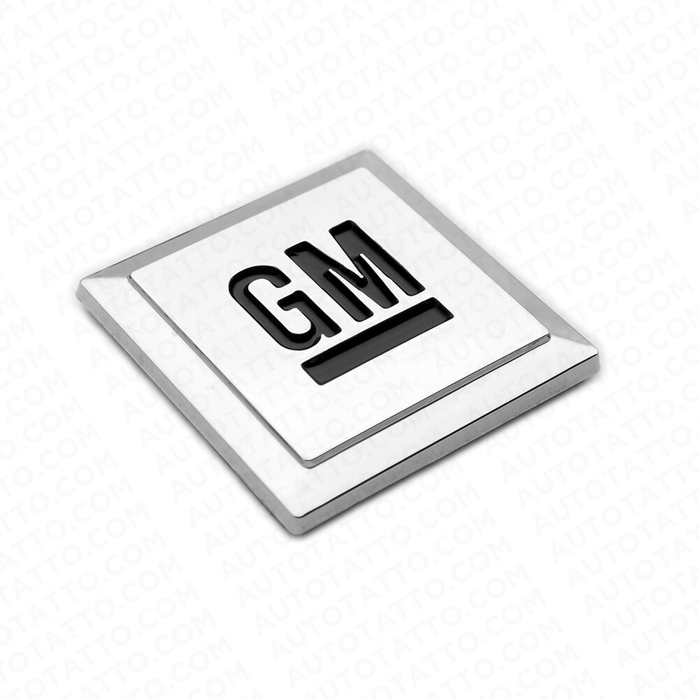 GM Logo Mark of Excellence 1.25″ Fender Door Nameplate Emblem Badge Chrome Black