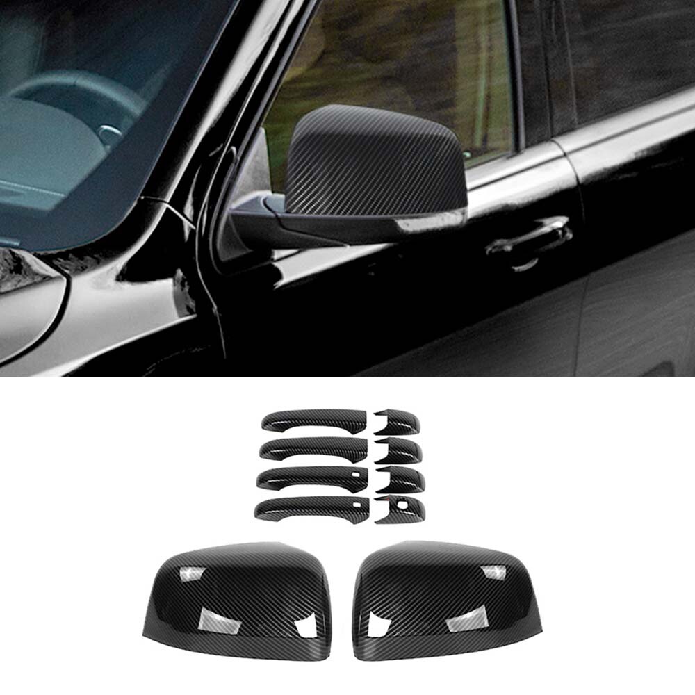 Door Handle Cover & Rearview Mirror Shell Trim Kit for Jeep Grand Cherokee 2011+