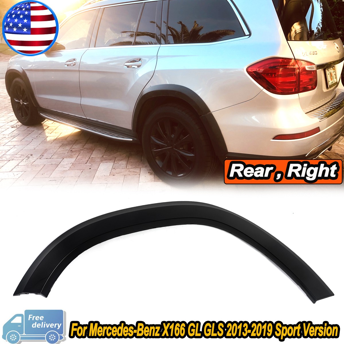 For Benz X166 GL63/GLS Sport 1668846622 Rear Right Fender Flare Wheel Arch Trim
