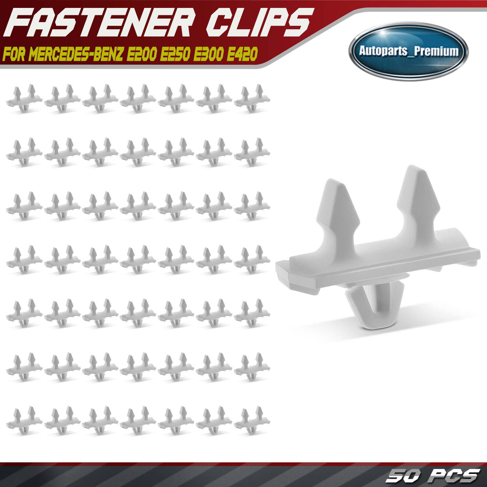50x 25mm Nylon Door Moulding Retainer Clip for Mercedes-Benz E200 E250 E300 E420