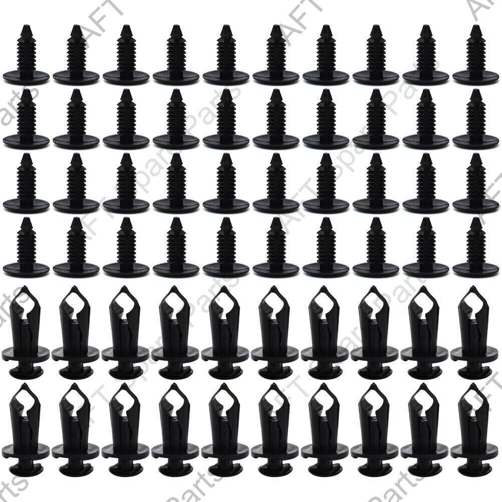 190Pcs Auto Fastener Plastic Fastener Rivet Car Push Pin Rivet Trim Clips Kit US