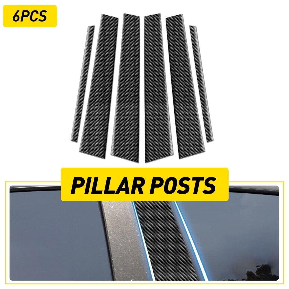For Infiniti G35 G37 2002-2013 Carbon Fiber Window Pillar Posts Door Trim 6x EXC