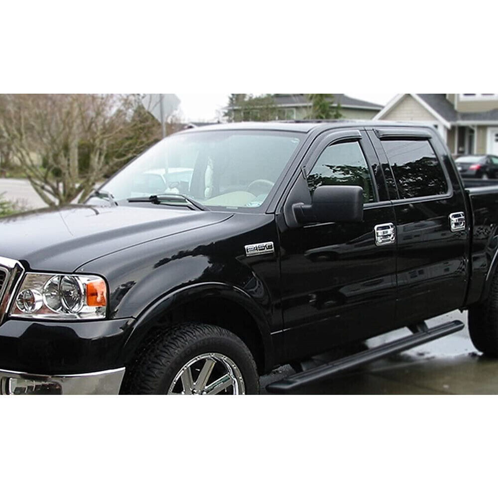 4pcs Black Pillar Post Door Cover Trim For 2004-2014 Ford F-150 Super Crew Cab