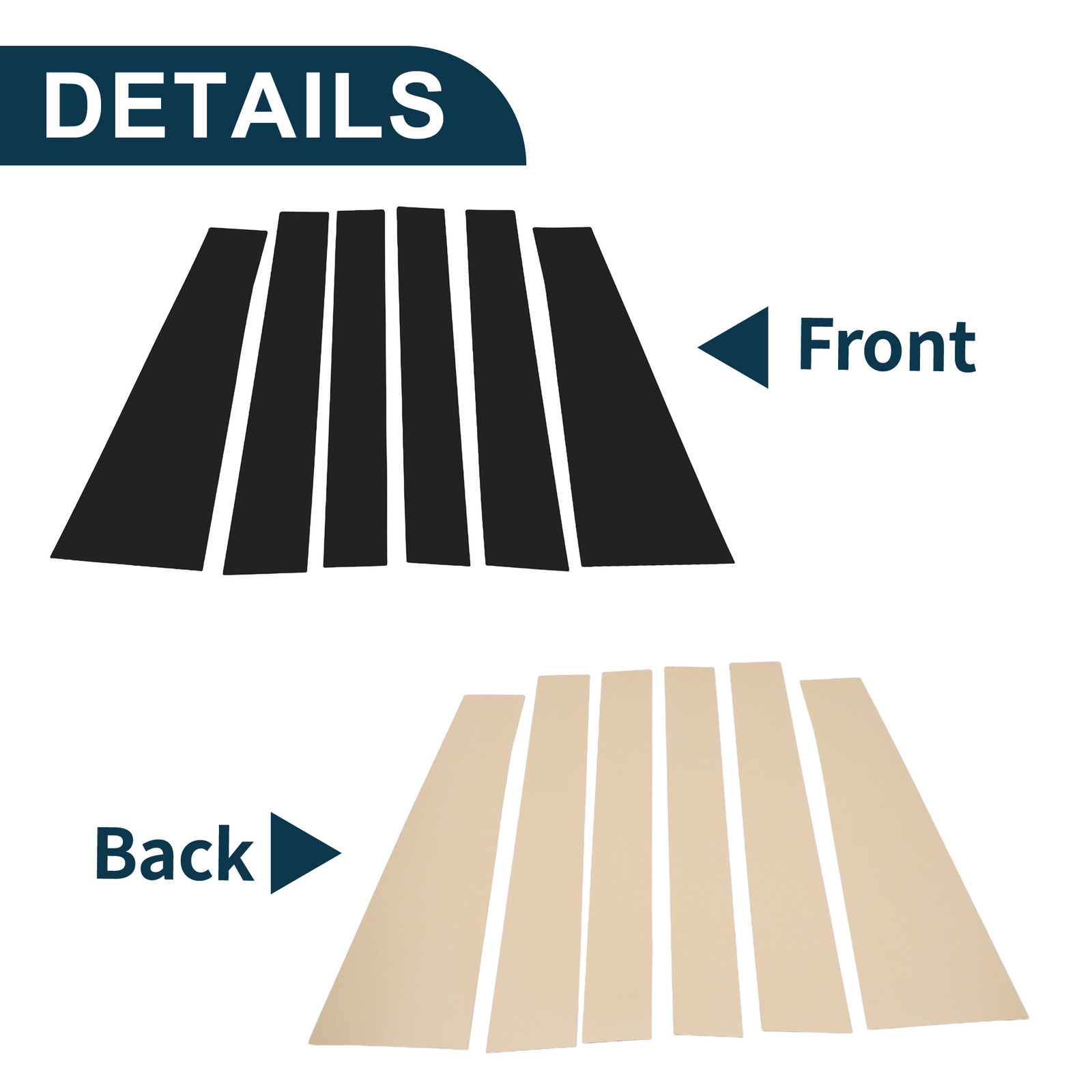 6 Pcs Car Door Pillar Window Trim for Toyota Sienna 2011-2020 Black