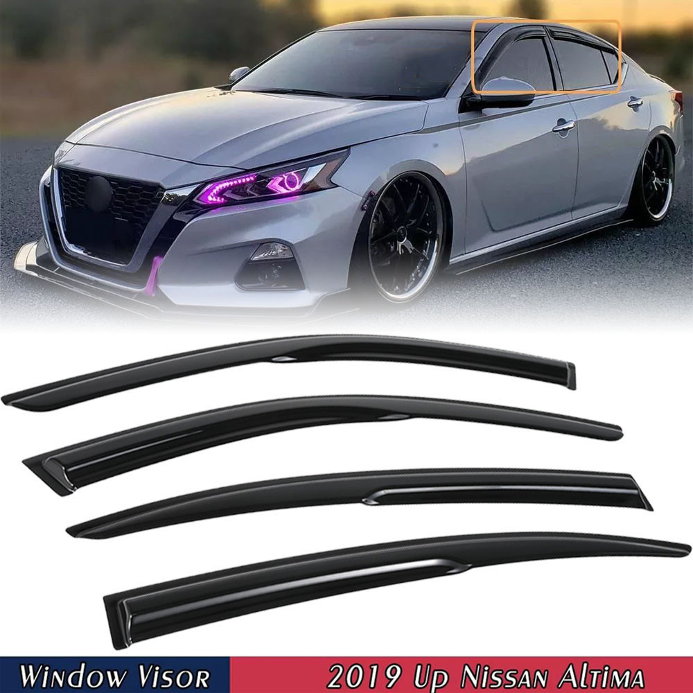 Window Visors Rain Guards Deflectors For 2019-2024 Nissan Altima JDM Mugen Style