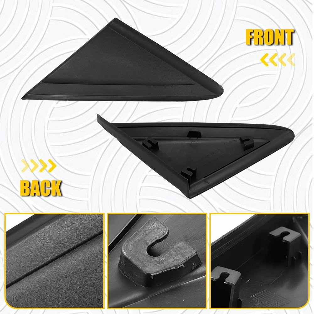 Driver Side Mirror Corner Triangle Cover Trim Black For 2013-2019 Ford Escape
