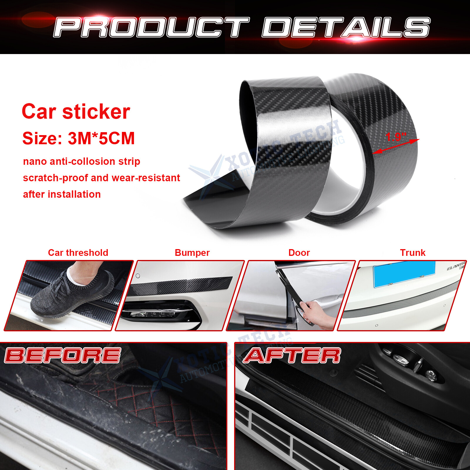 Door Side Sikrt Bumper Hood Body Protect PVC Decal Sticker For Subaru WRX STI