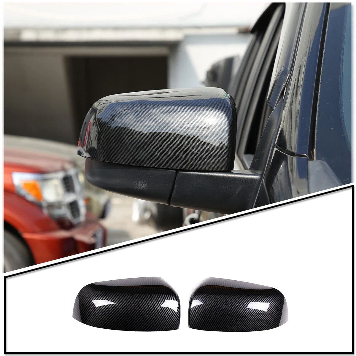 2pcs Carbon fiber color Rear View Side Mirror Cover for Ford Ranger 2015-2022