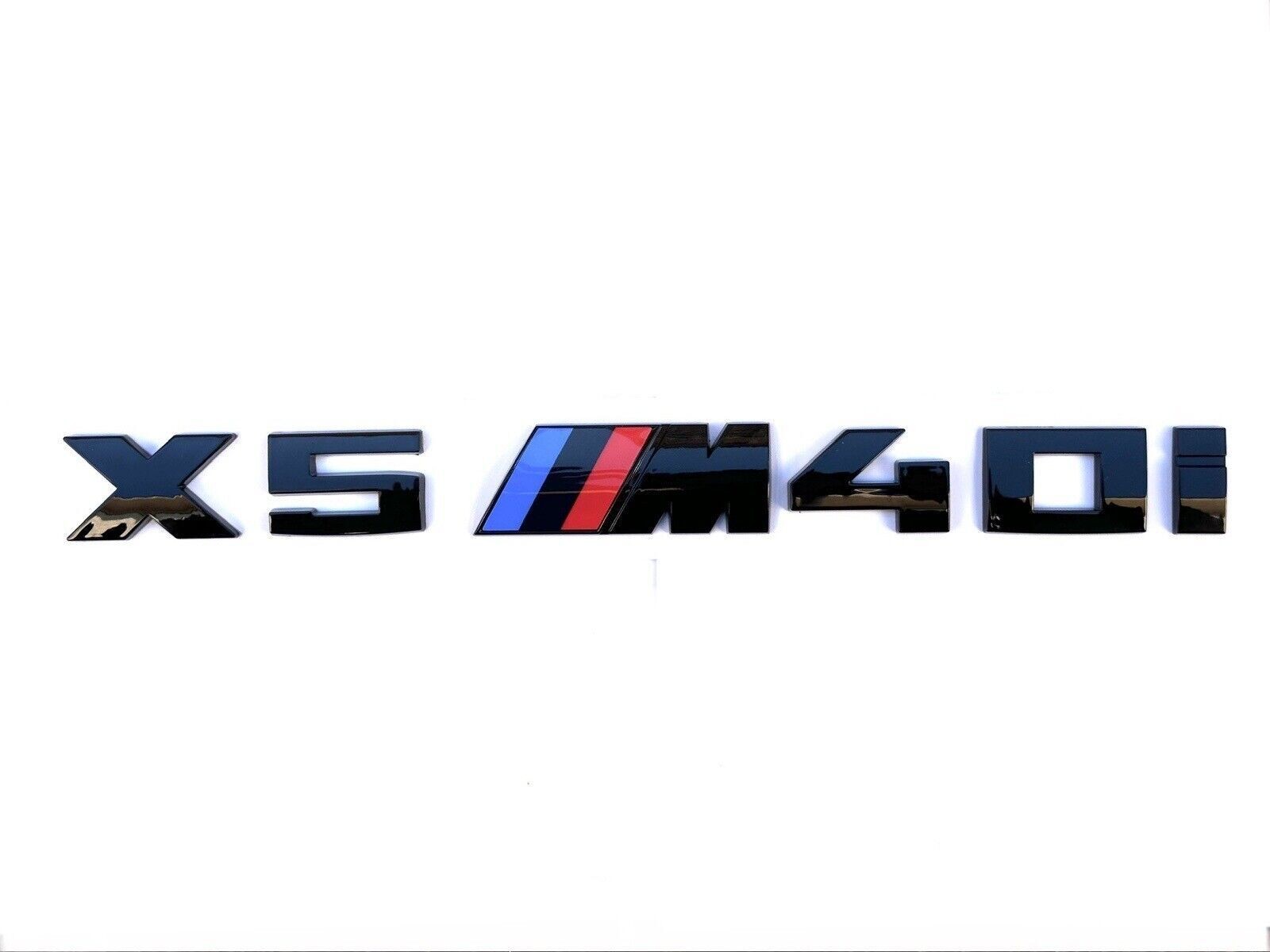 Gloss Black Style fit for BMW X5 + M40i Emblems M OE size Emblems Trunk