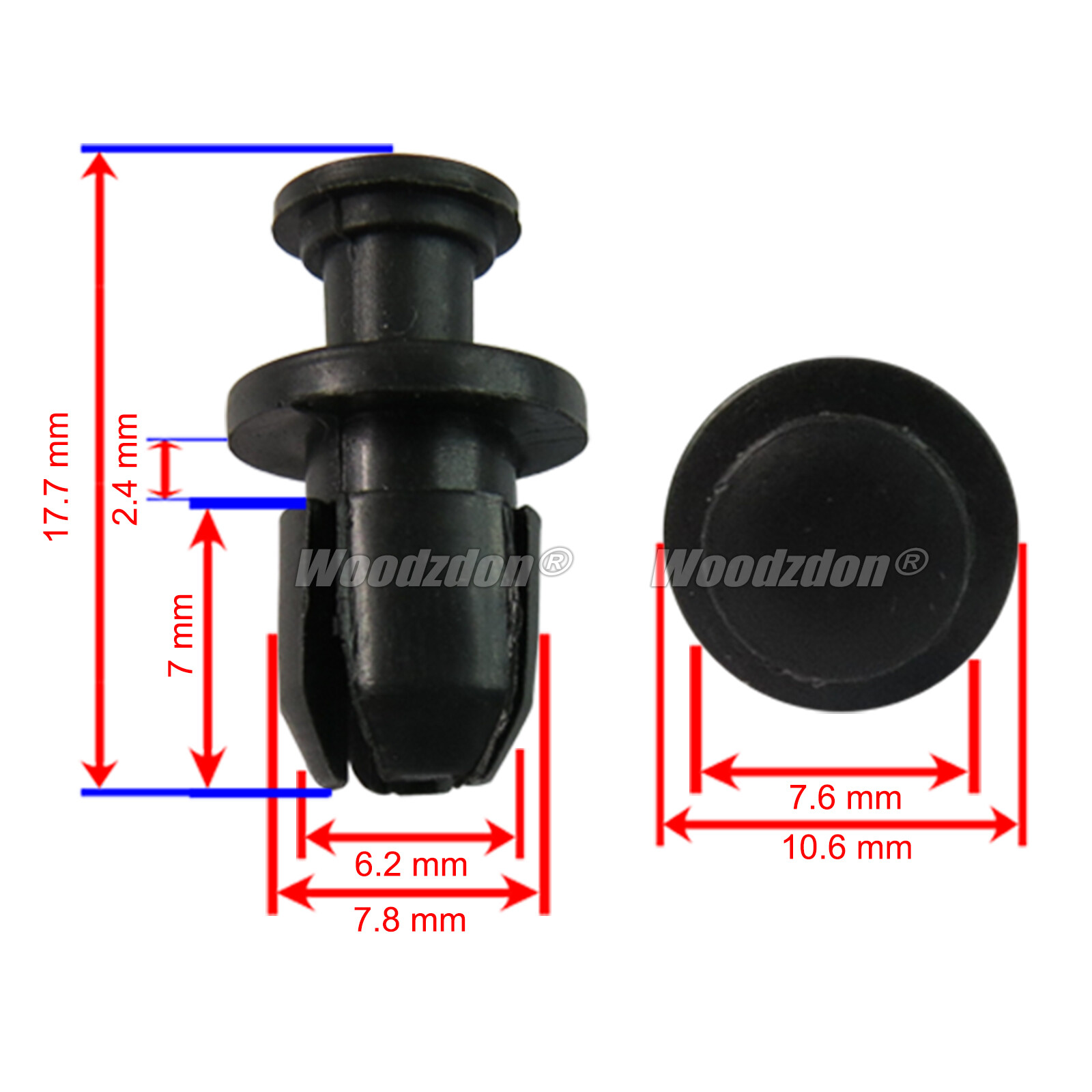 50 Pcs Splash Shield Retainer Nylon Clip Rivet For Acura For Honda 90657-SB0-003