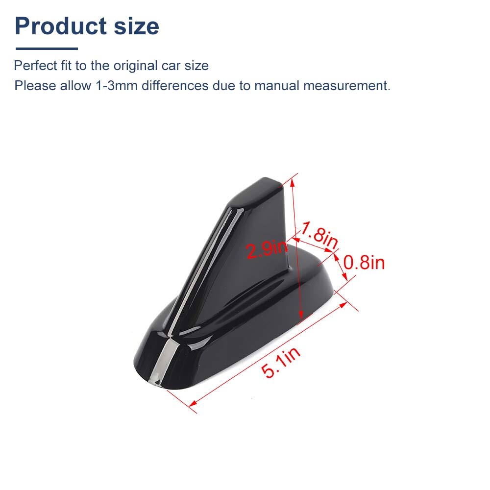 Black Roof Top Plated Antenna Base Cover Trim For Chevy Avalanche Suburban 07-13
