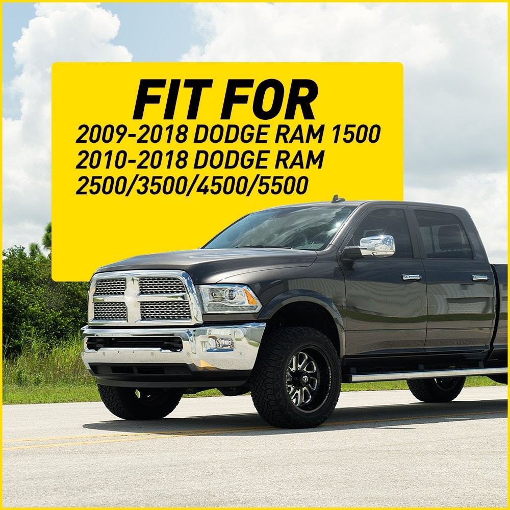 For 2009-2018 Dodge Ram Crew/Quad Cab 1500 Chrome Pillar Post Trim Covers 2SET C
