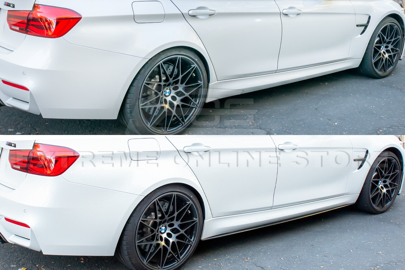 For 14-18 BMW F80 M3 Performance Style CARBON FIBER Side Skirts Rocker Panels