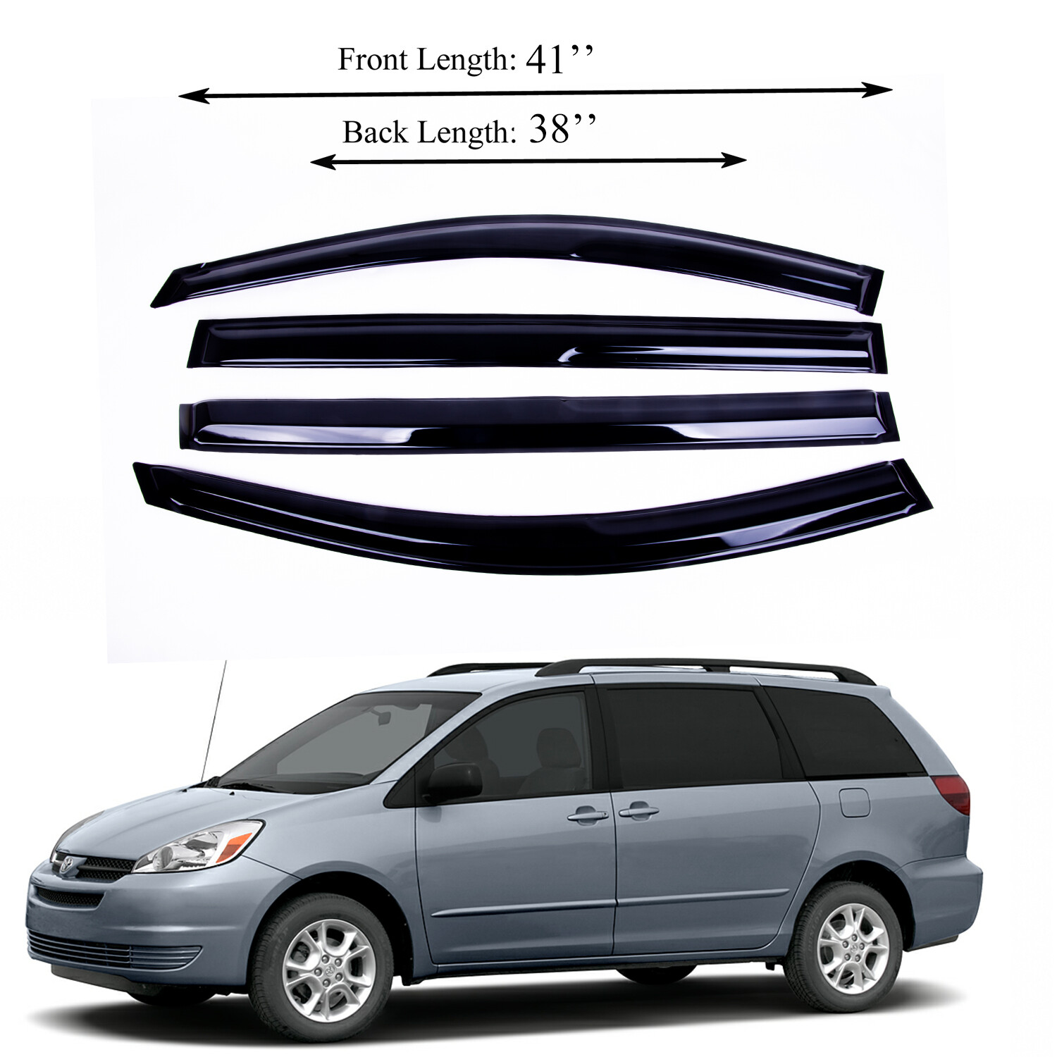 Fits for Toyota Sienna 04-10 Side Window Visor Sun Rain Deflector Guard