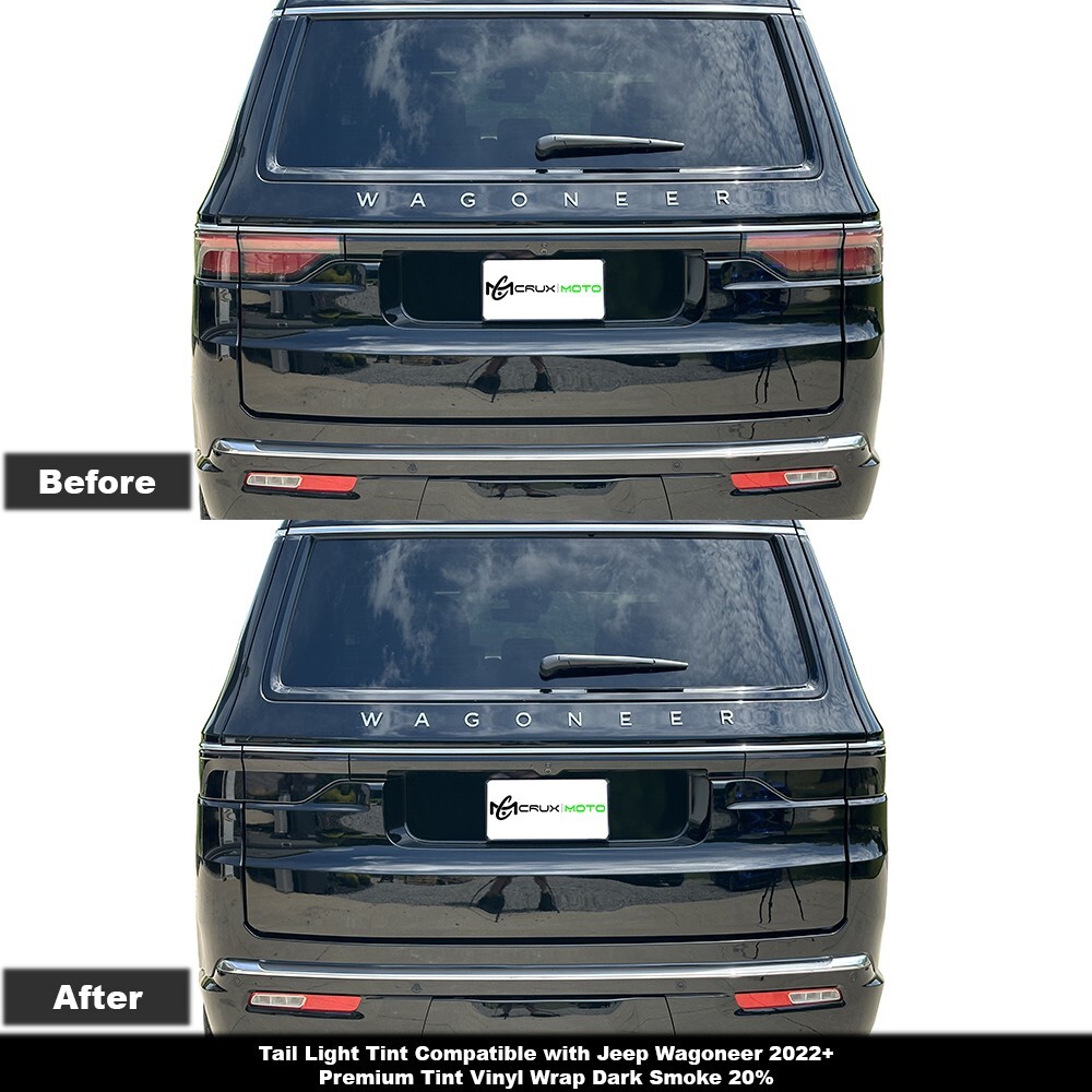 Crux Moto Rear Light Tint Overlay Kit Dark Smoke 20% for Jeep Wagoneer 22+