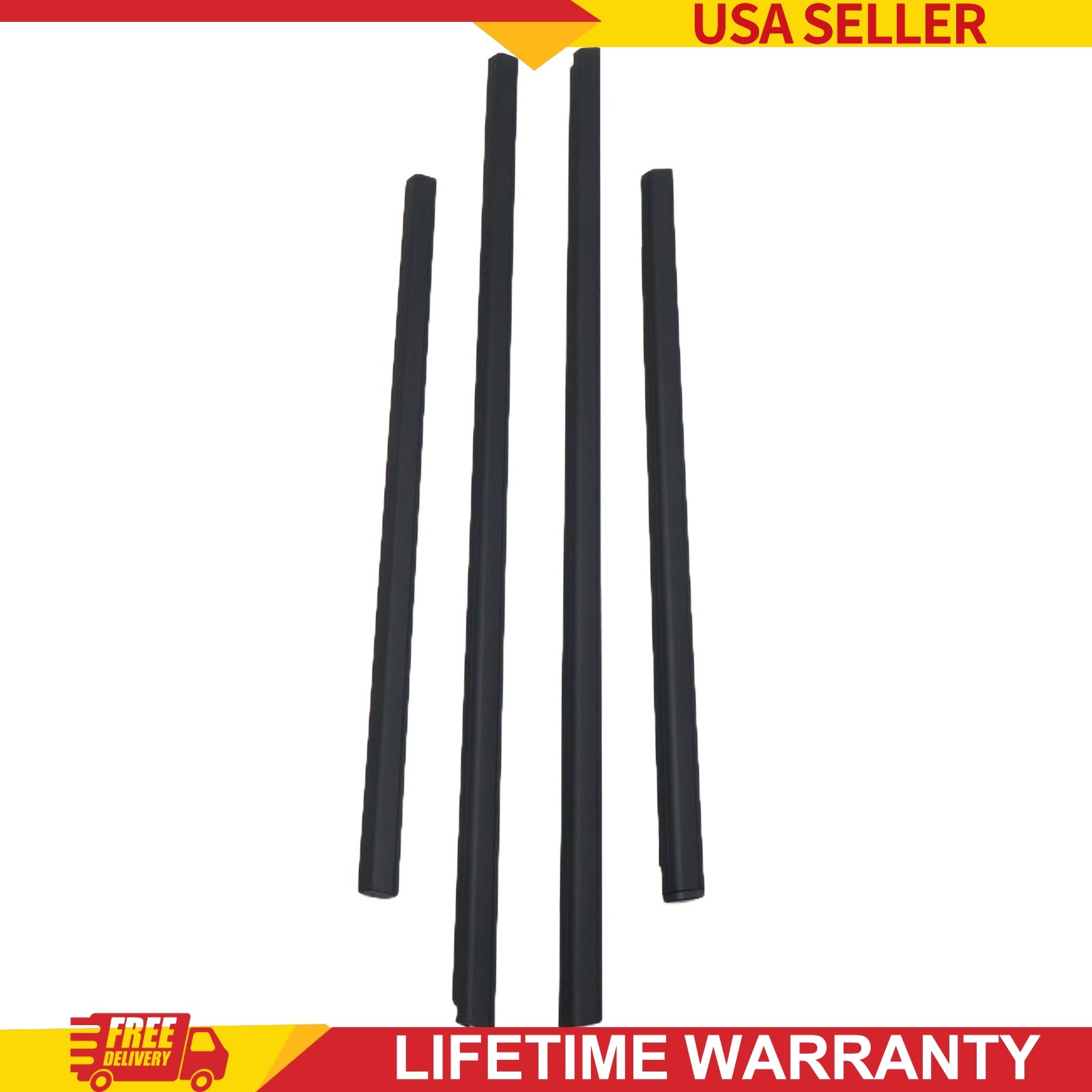 Window Moulding Trim Seal Belt 4PCS Fits Nissan Sentra 2001-2006 Replacement