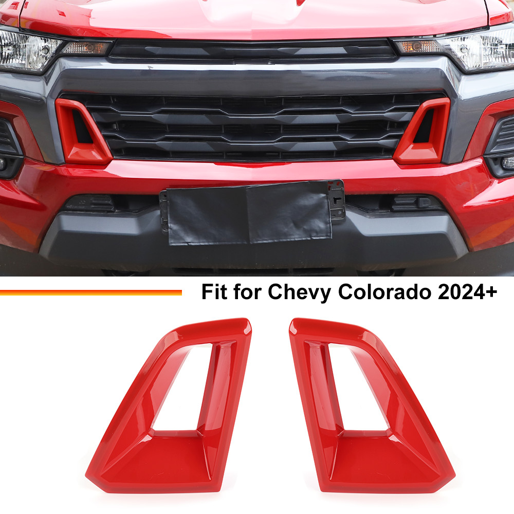 2xRed Front Bumper Trim Grille Side Cover for 2023-25 Chevy Colorado Accessories