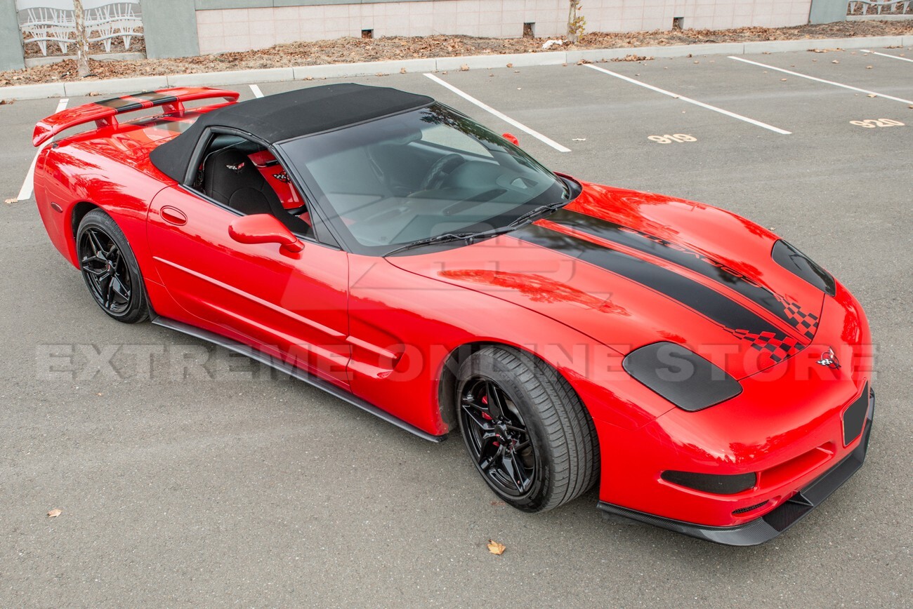 For 97-04 Corvette C5 | ZR1 Style Carbon Fiber Side Skirts Rocker Panel Pair