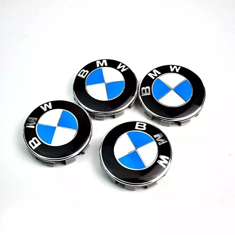 Genuine Set of 4Pcs 68mm Fit for B-M-W Wheel Rim Cover Hubcaps Emblem Badge