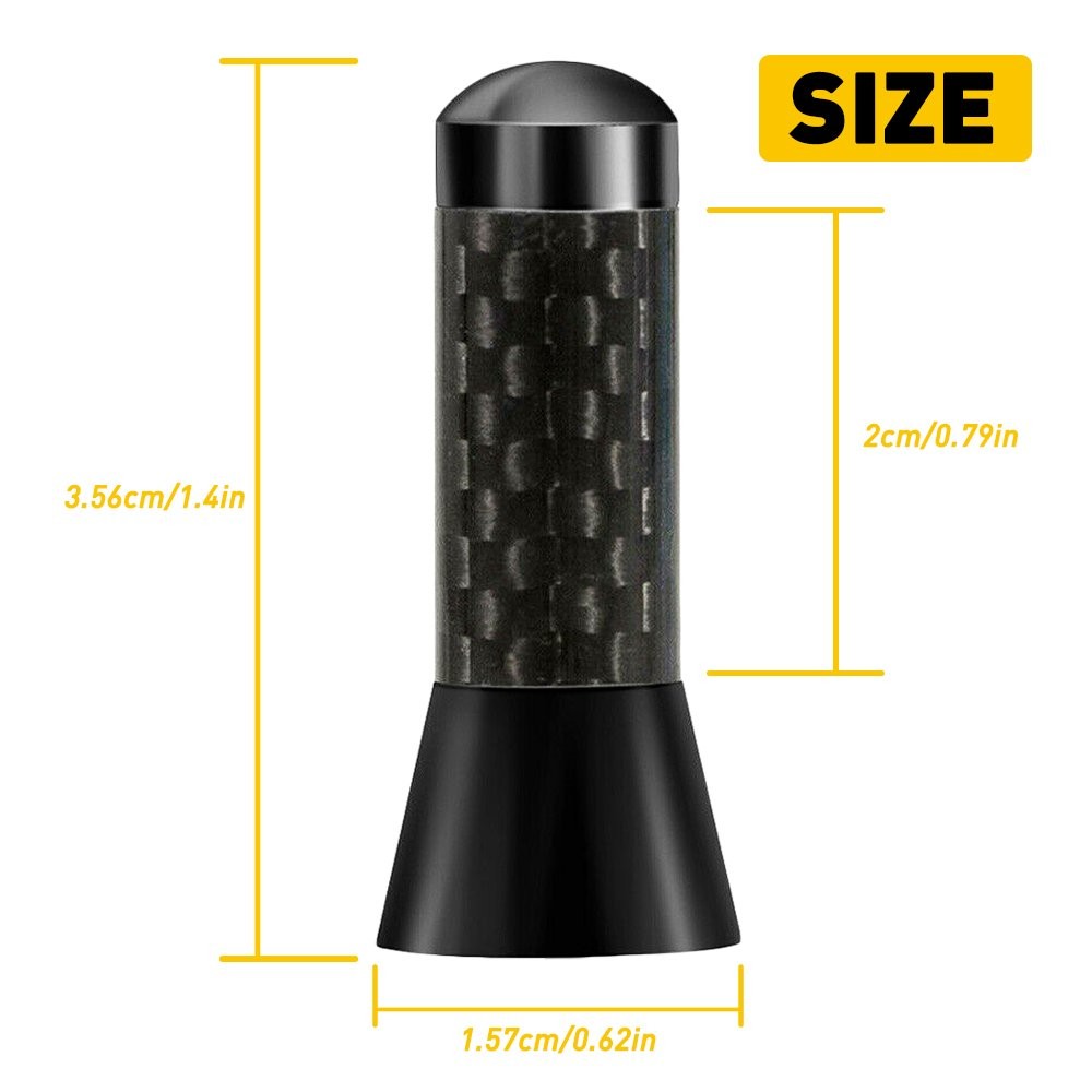 Black Carbon Fiber TRD Sports Short Antenna For Toyota 1.4″ General Purpose US