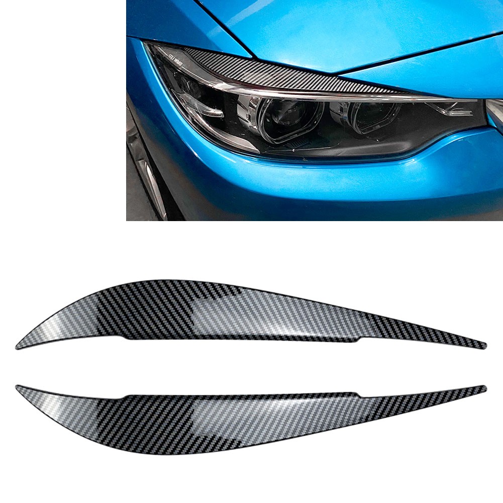 Front Headlight Eyebrow Trim For BMW 4 Series F32 F33 F36 2012-2020 Carbon Fiber