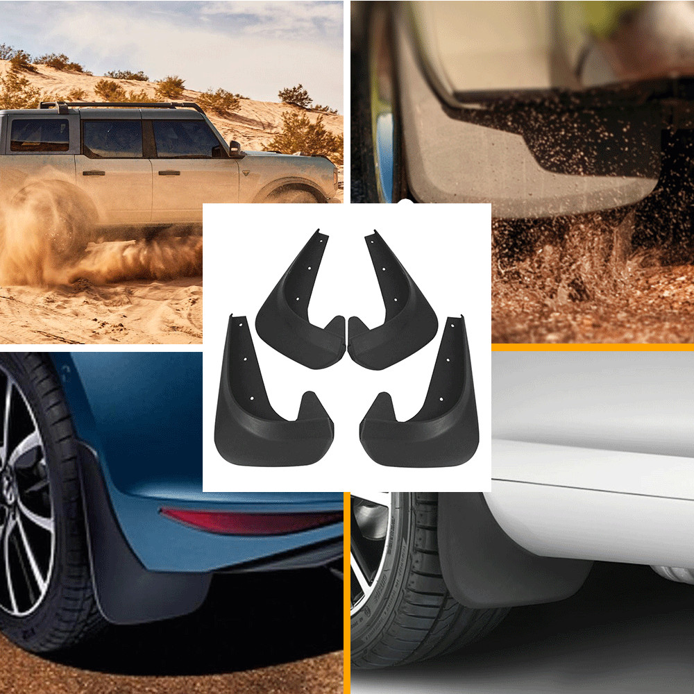 4 PCS Front Rear Splash Mud Splash Guards Flaps Fender Black With Screws OXILAM