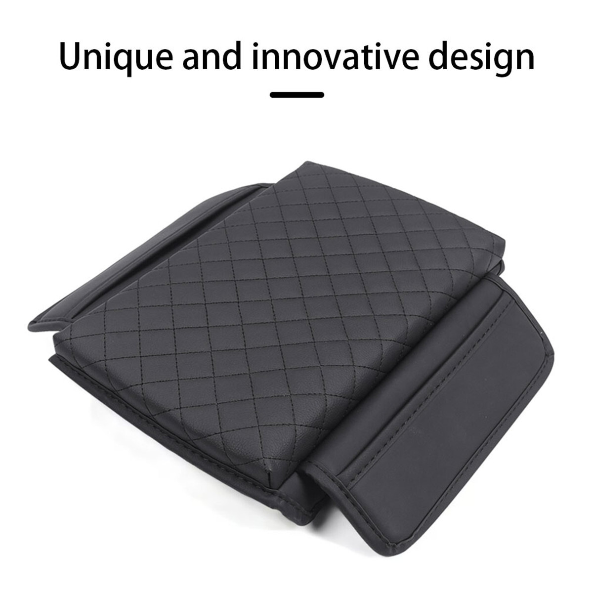 Car Armrest Pad Center Console Box Cover Protector Cushion W/Side Storage Bag