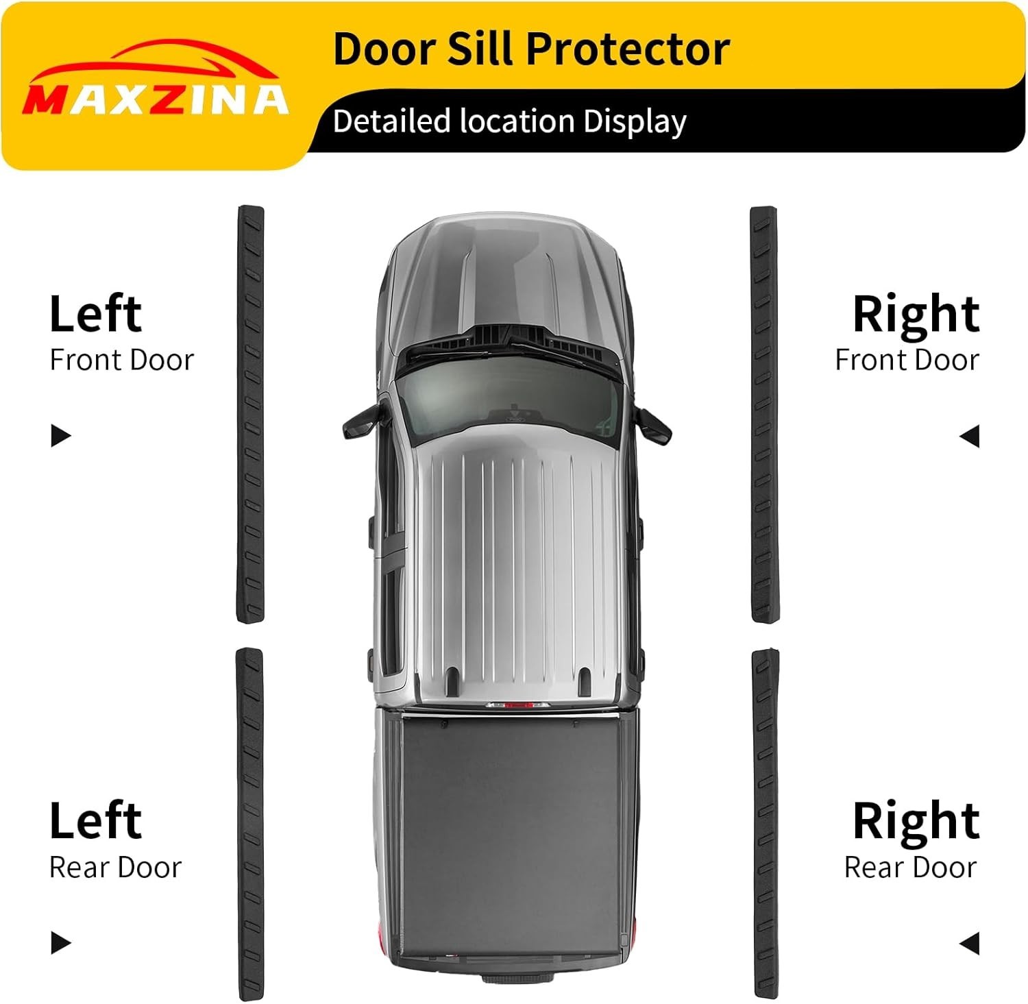 For 2021-2025 Ford F150 Door Sill Protector Side Step Protector Step Guard