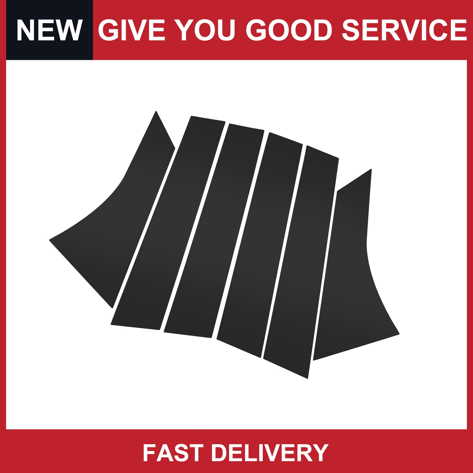6 Pcs Door Pillar Window Trim for Ford Focus 2012-2019 Black