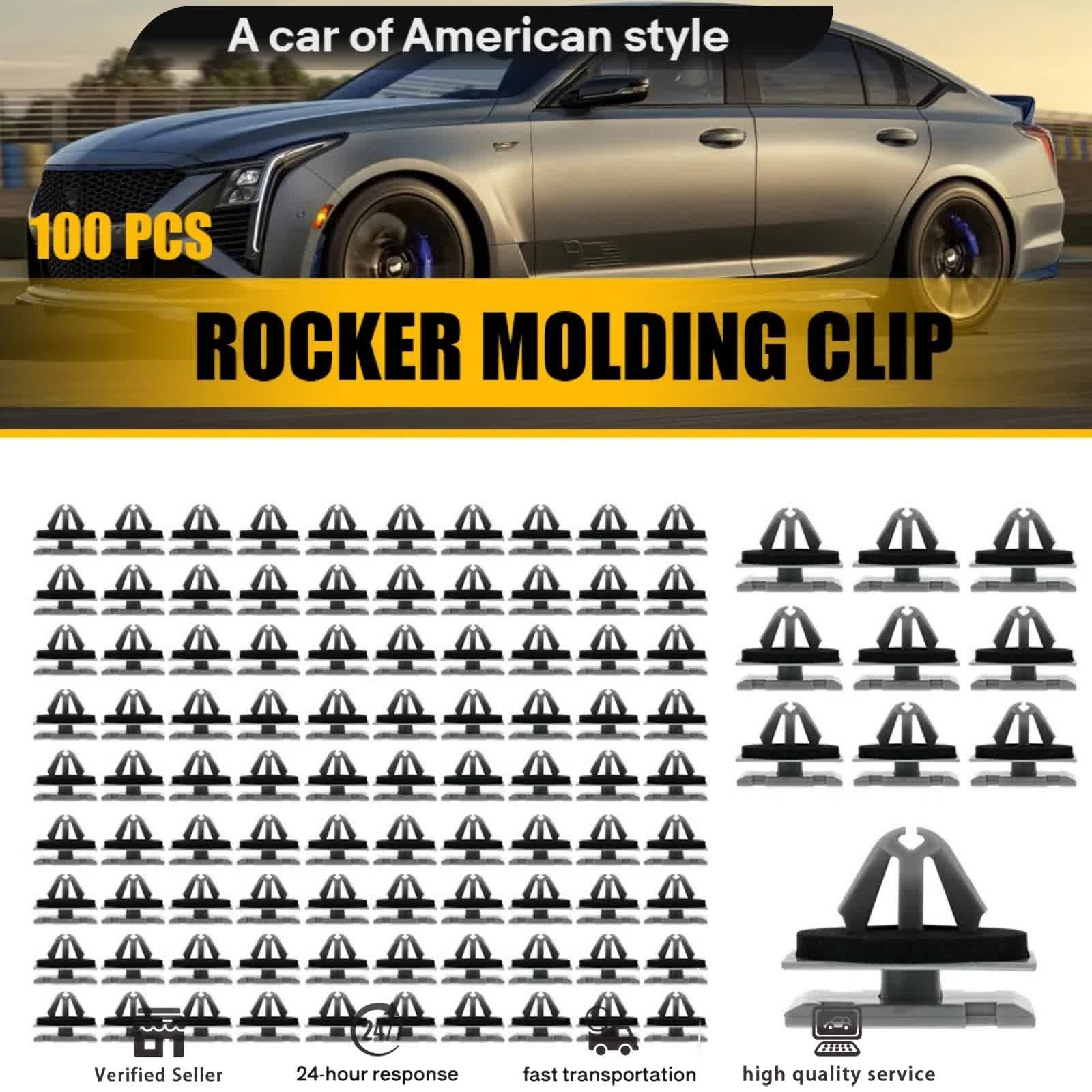 100PCS/Set Fender Flare Clips Rocker Molding Clip for Jeep Chrysler 68172491AA