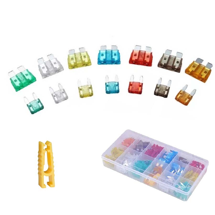220Pcs Car Fuses Assortment Kit Standard & Mini Blade Fuses For Car SUV RV Truck