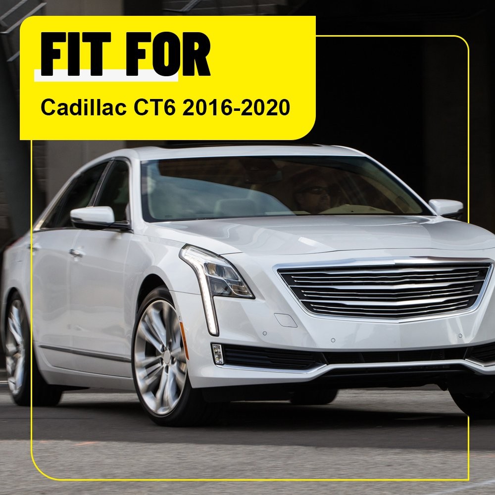 6pcs For Cadillac CT6 2016-2020 Gloss Chrome Pillar Post Cover Window Door Trim