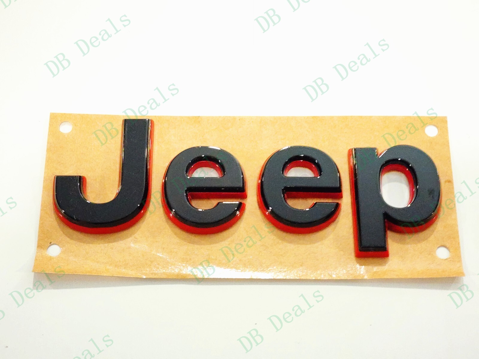 2PCS Gloss Black Red Front Rear Jeep Emblems Fit 2021+ Jeep Grand Cherokee L WL
