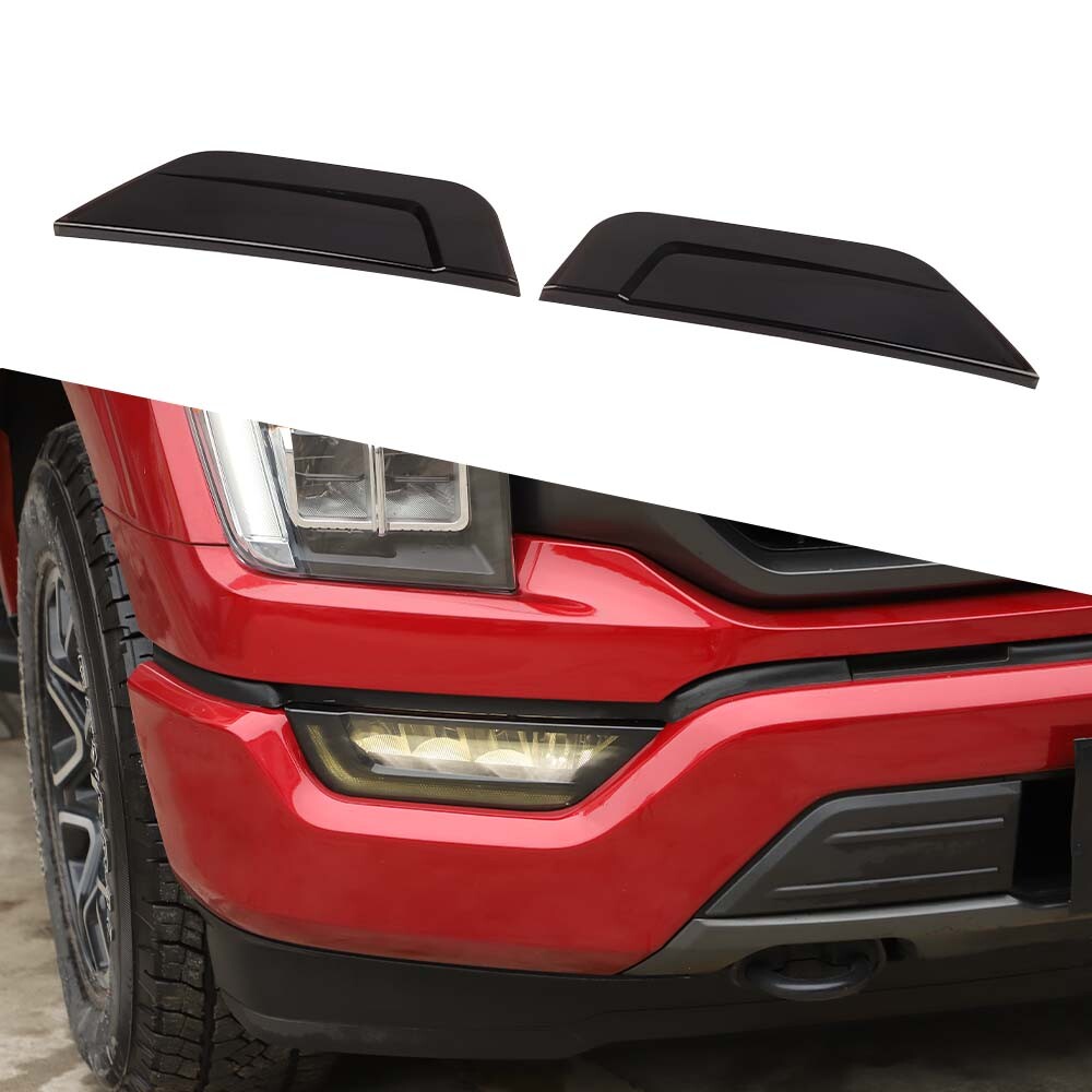 Smoked Black Front Bumper Fog Light Fog Lamp Cover Trim For Ford F150 2021-2023