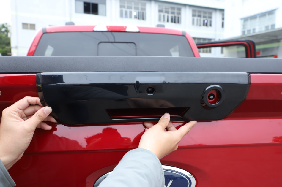Black Rear Tailgate Door Handle Decor Cover Trim For Ford F150 2021+ Accessories