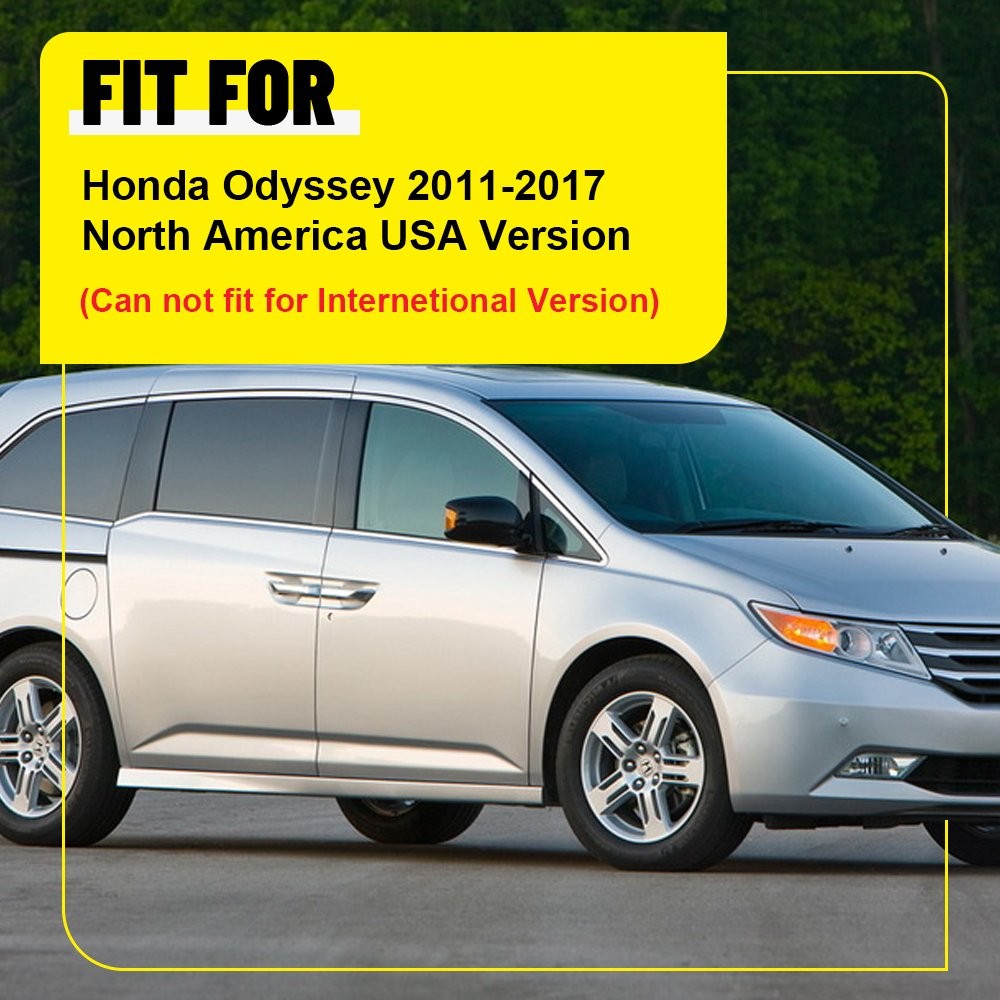 6PCS Glossy Black Window Pillar Posts Cover Trim For 2011-2017 Honda Odyssey