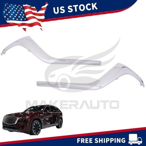 Left & Right Front Bumper Grille Molding Trim For Mazda CX-90 2024-2025