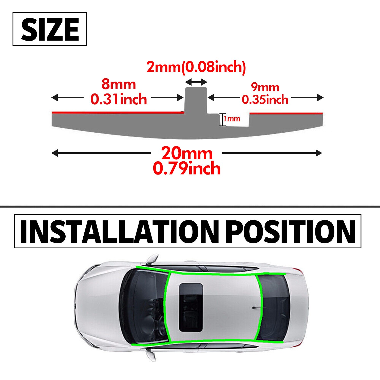 Rubber with Adhesive Double-Sided Tape High-Quality 10FT/3M T-Shape for Auto