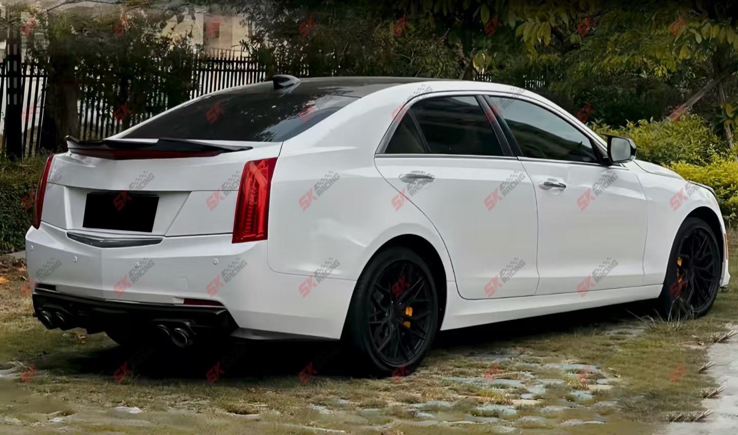 Carbon Fiber/Glossy Black Fits Cadillac ATS 13-18 4-Door Sedan Rear Spoiler Wing