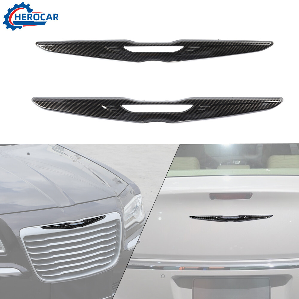Carbon Fiber Front Rear Grille Logo Badge For Chrysler 300/300C 15+ Carbon Fiber