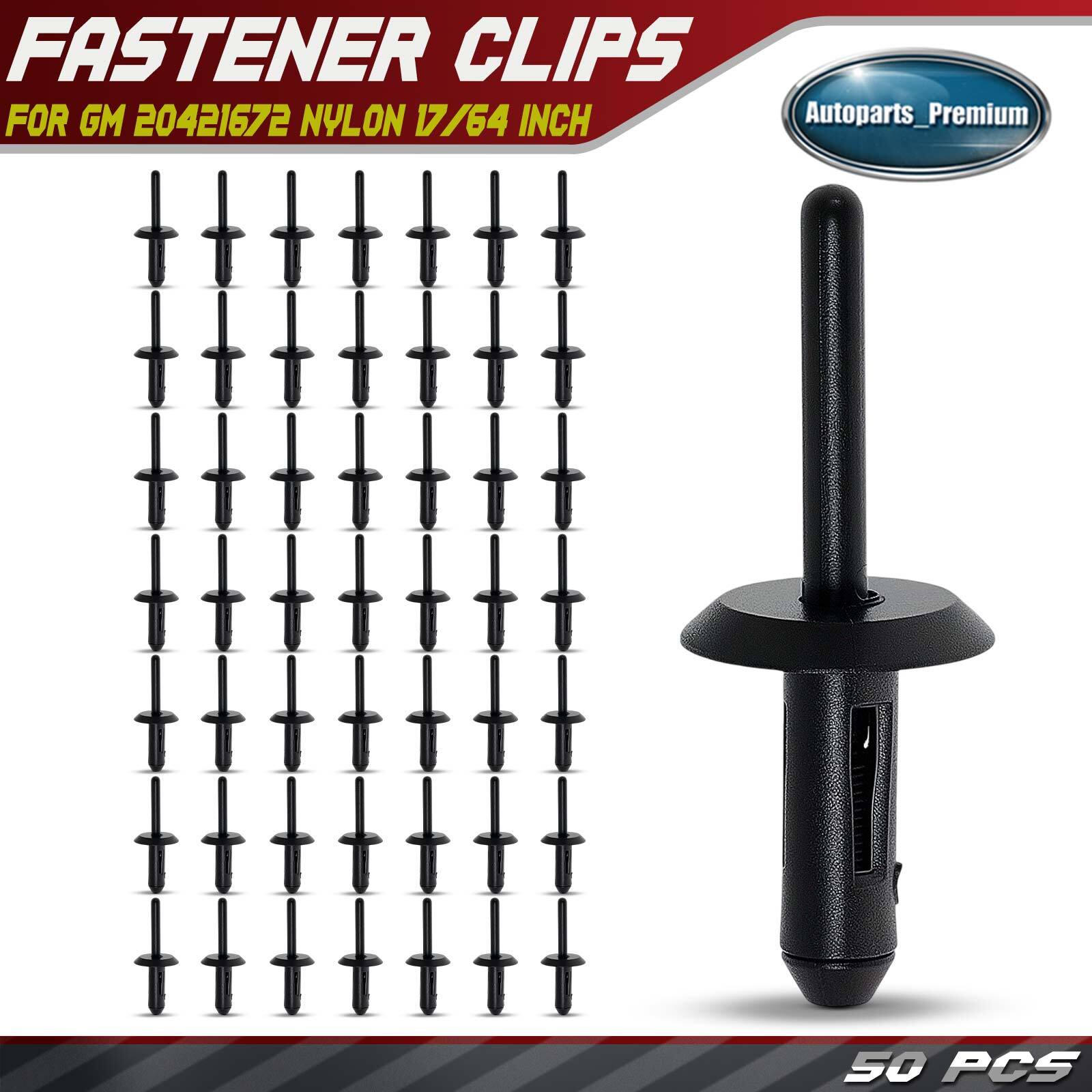 50Pcs 17/64 in. Nylon Bumper Blind Rivet Mounting Clip Retainer for GM 20421672