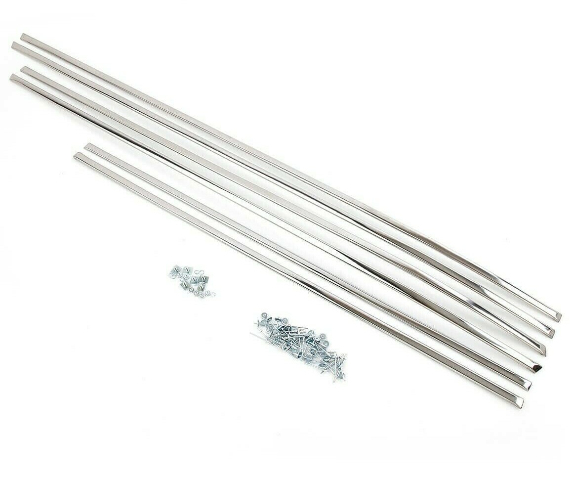 New MGB Chrome 6 Piece Body Side Moulding Set 1962-1980 Perfectly Curved To Fit