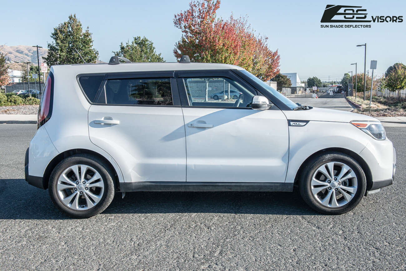 For 14-19 Kia Soul EV Factory Tape-On Side Vents Window Visors Rain Deflectors