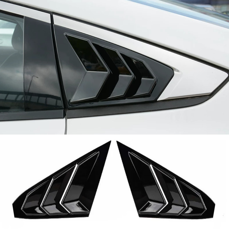 For Nissan Sentra 2026 Bright black Window Louvers Rear Vent Cover Trim