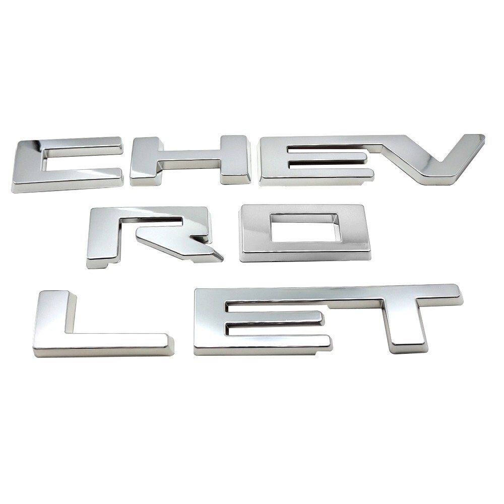 Front Grille Overlay Letters Emblem FIT FOR Silverado Custom 2022 2023 Chrome