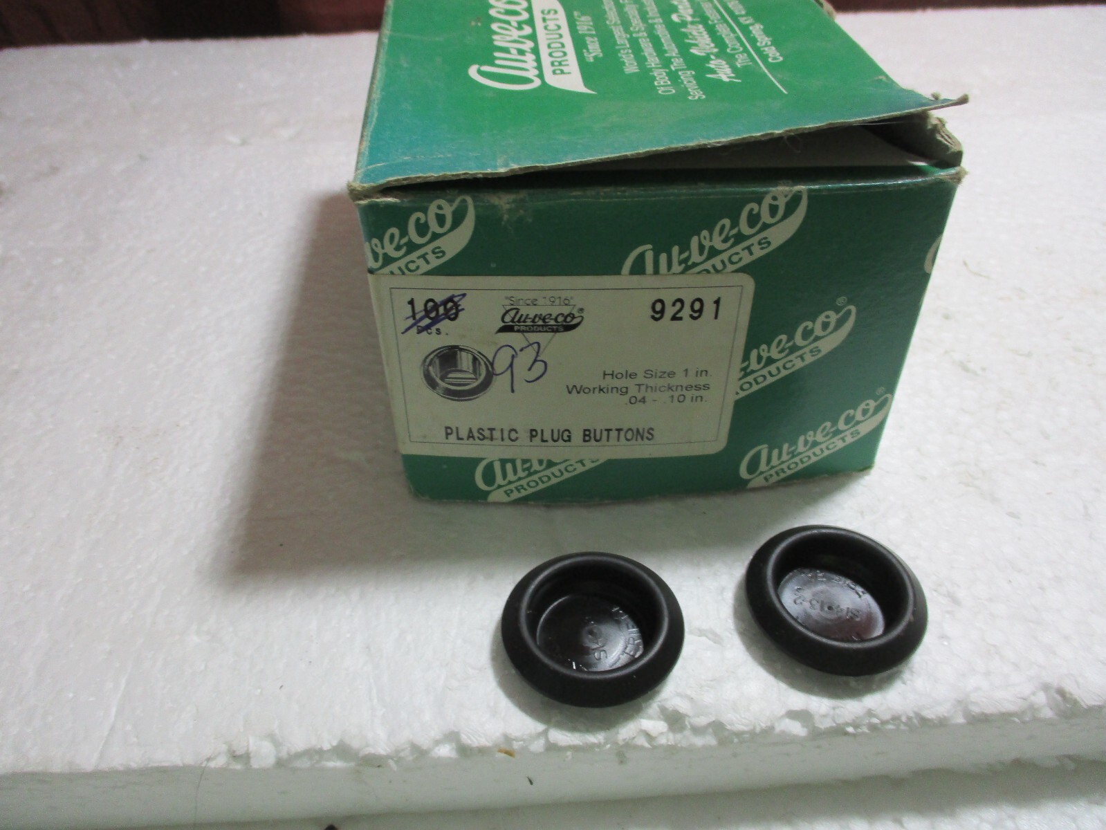 Auveco 9291 Auto Car Truck Plug Cap Button Universal 93 Plastic Plug Buttons