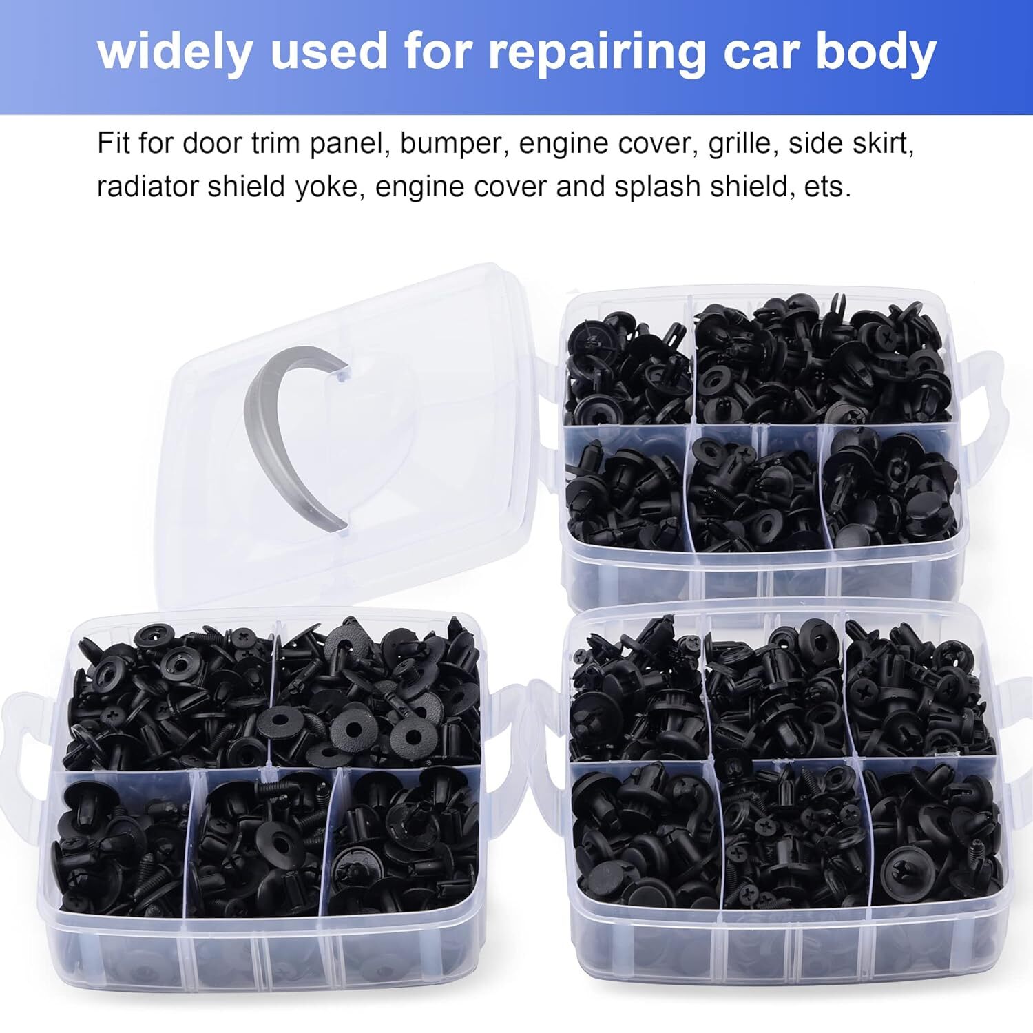620Pcs Car Retainer Clips Bumper Fender Plastic Rivet Push Pin Car Body Clips